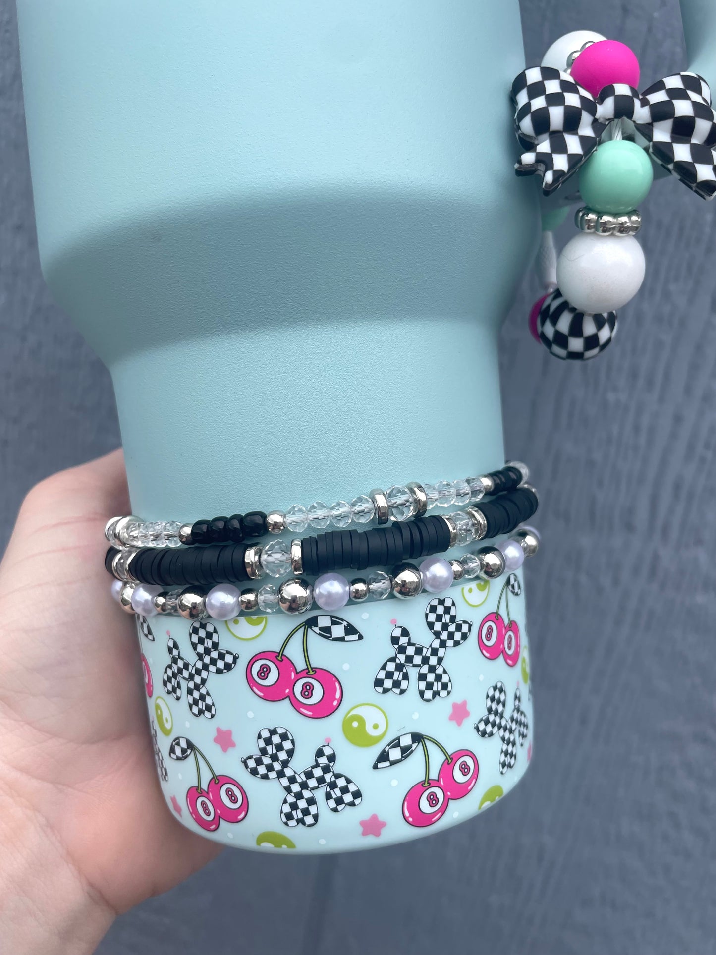 Checkered Bow Handle Bracelet