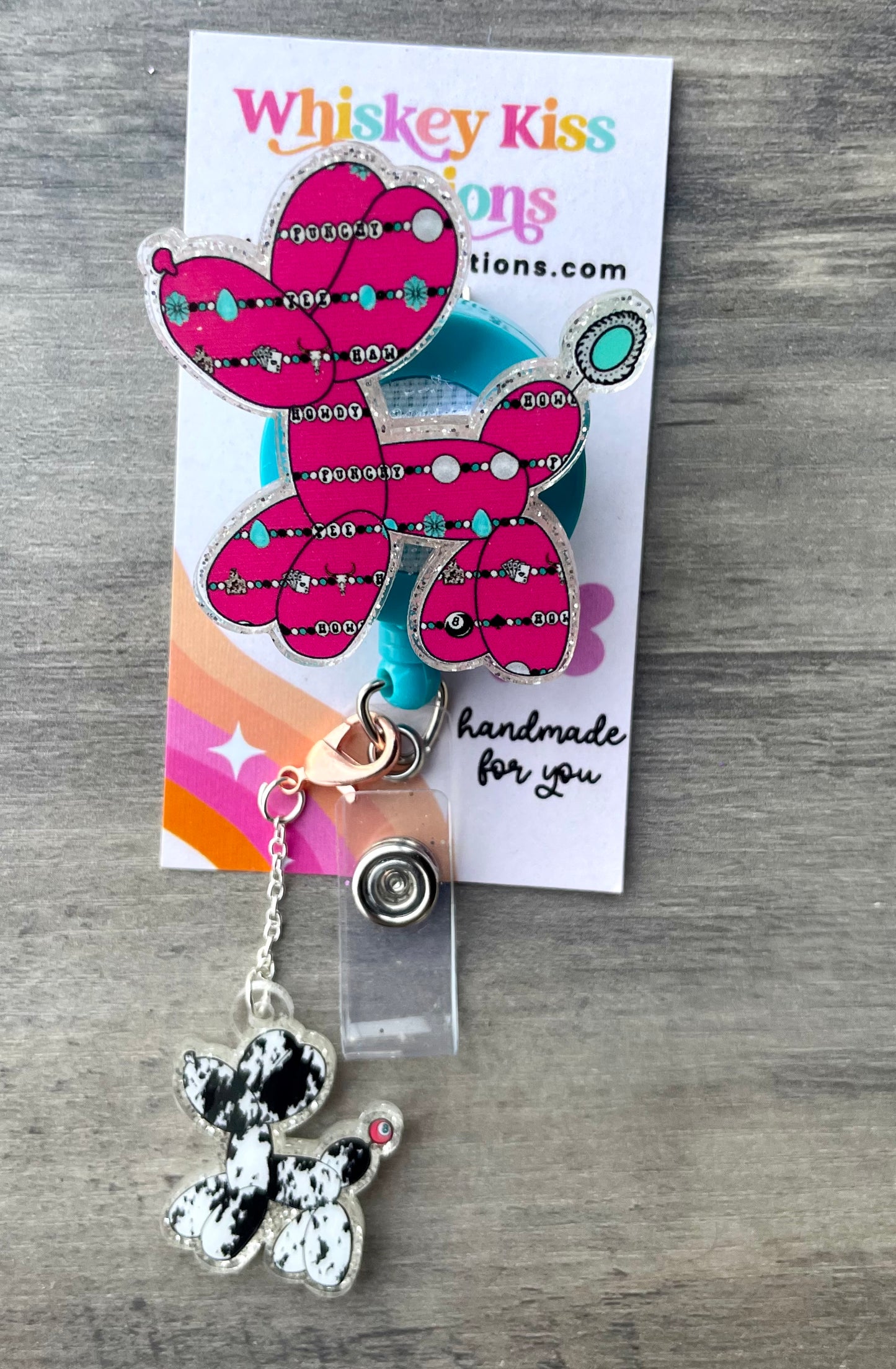 Balloon Dog Badge Reel- For Healthcare Workers, Phlebotomist, CNA, MA