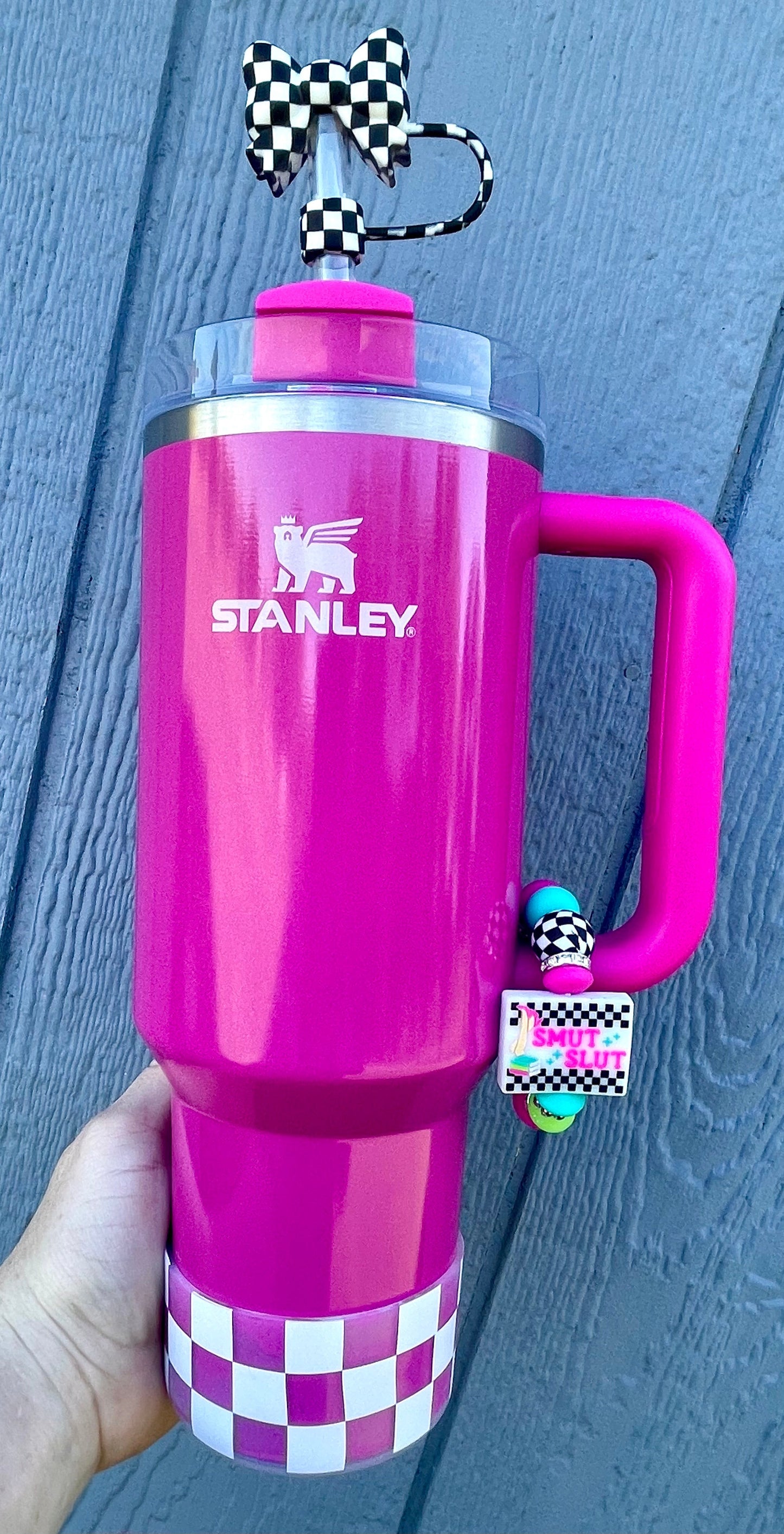 Clear/White Checkered Tumbler Boot