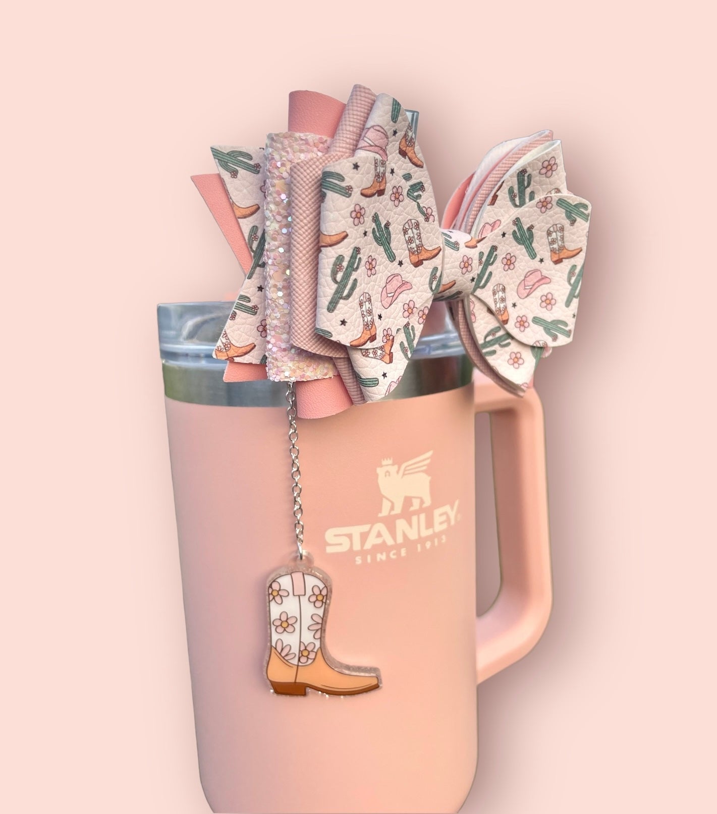 Western Cowgirl Boots Straw Charm