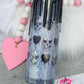 Black Heart Glitter Globe- 20 oz
