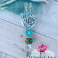 Skelly Hand Beaded Badge Reel