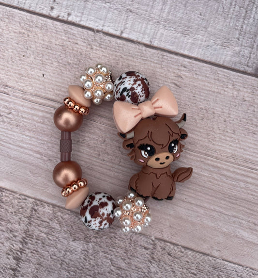 Handle Bracelet- Cute Brown Cow