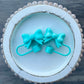 Bow Straw Topper- Turquoise