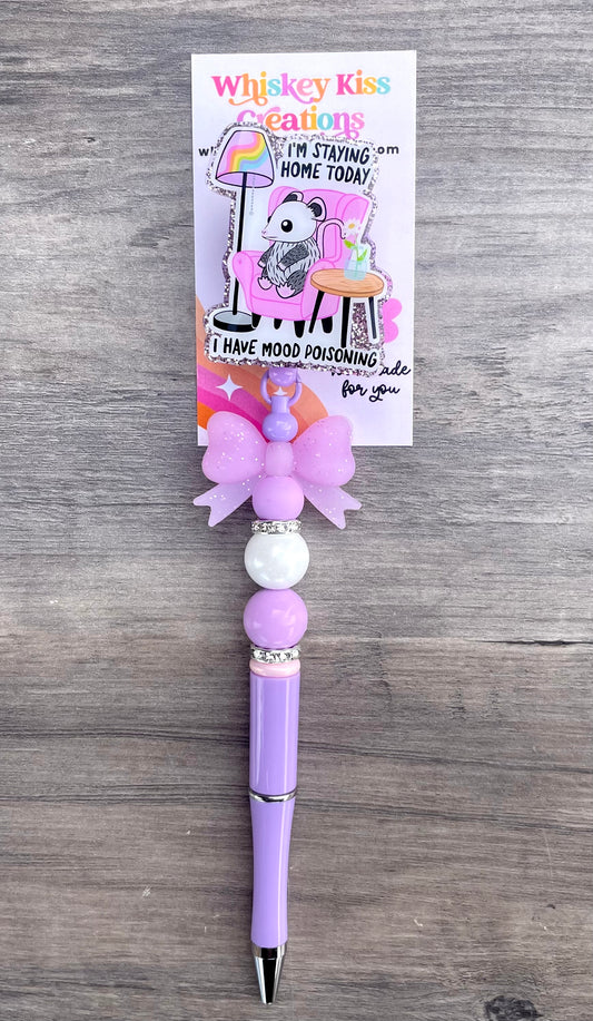 Opossum Beaded Badge Reel- For Healthcare Workers, Phlebotomist, CNA, MA
