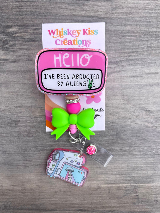 Alien Abduction Beaded Badge Reel- For Healthcare Workers, Phlebotomist, CNA, MA