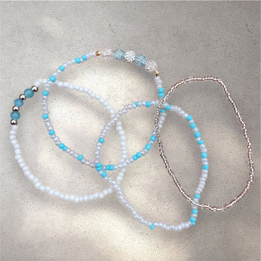 Bracelet Stacks- Light Blue 4pcs